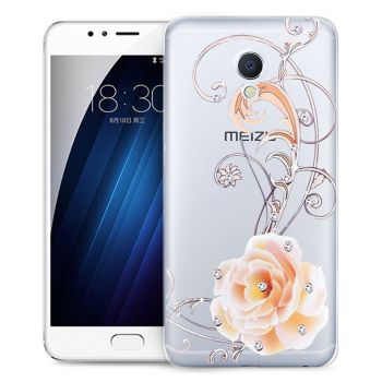 3D Stereo Relief Soft TPU Bling Crystal Style Protective Back Cover Case For Meizu M5S