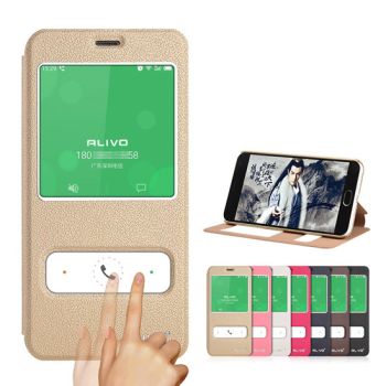 ALIVO Dual Window View Leather Flip Cover For Meizu M3 Note