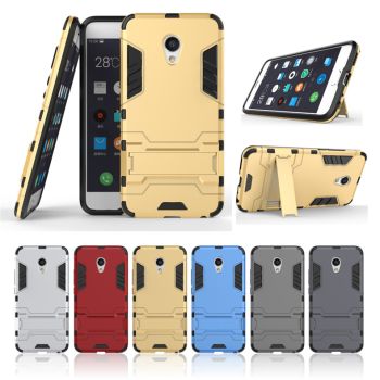 Armor Style Full Protection Simple Silicone Protective Case With Stand Function For Meizu MX6