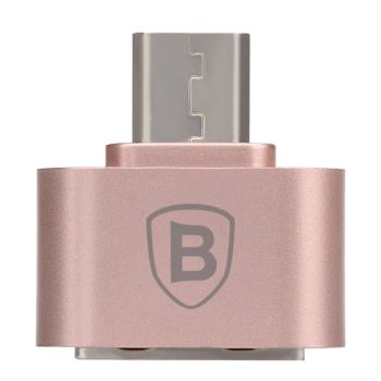 BASEUS  2.1A Micro OTG  Plug-and-Play Adapter Converter (Rose Gold)
