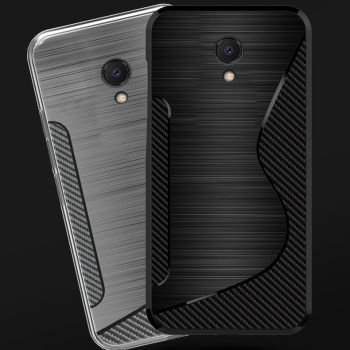 Carbon Fiber Brushed Grain Ultra Thin Soft Silicone Full Surround Back Cover Case For Meizu M6S