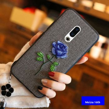 Chinese Traditional Embroidery Flower Style Soft Silicone Protective Case For Meizu 16th/16th Plus/15/15Plus/M6S/E3