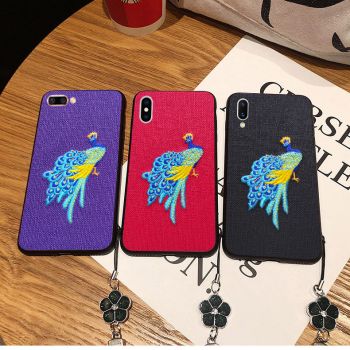 Chinese Traditional Embroidery Peacock Style Soft Silicone Protective Case For Meizu 16th/16th Plus/16X/15Plus/X8/M6 Note