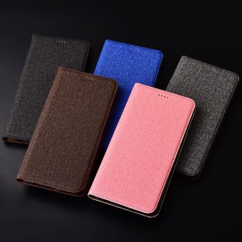 Cotton Fiber Texture Classic Flip PU Leather Protective Case For Meizu 16XS/16S/16X/16th/16th Plus/M8 Note/M9 Note