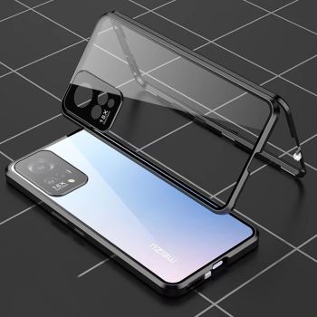 Dual Sided Toughened Glass Magnetic Adsorption Metal Frame Back Cover Case For MEIZU 18X