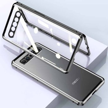 Dual Sided Toughened Glass Magnetic Adsorption Metal Frame Back Cover Case For MEIZU 17 Pro/17