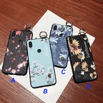 Fashion Flower Wristband Lanyard Silicone Case Cover For Meizu M9 Note