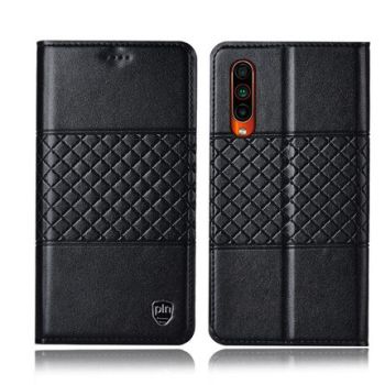 High Quality Genuine Leather Grid Texture Flip Protective Case For MEIZU 16T