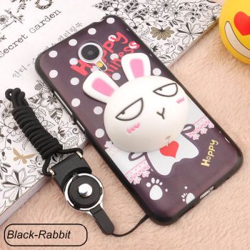 Lovely Cartoon Silicone Soft Silicone Multi-Function Protective Case With Lanyard For Meizu M3 Note