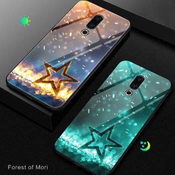 Luminous Style Tempered Glass Back Cover TPU Bumper Protective Case For Meizu 16th Plus/16th