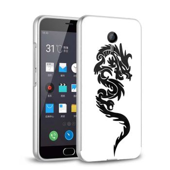 Chinese dragon Metal Frame With Relief Back Cove For Meizu M3S 