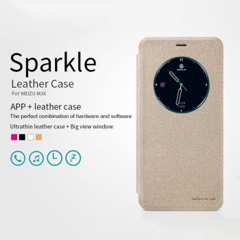 New Smart Sparkle Leather Protective Case With Big View Window For Meizu M3X 