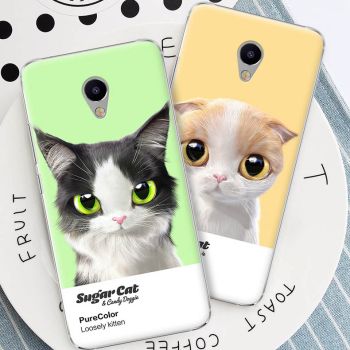 Pure Color Pet Cat Series All Surrounded Cartoon Painting Plastic Hard Shell For Meizu M3E