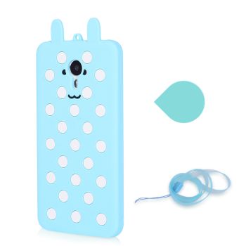 Super Cute Fashion Stripes Soft Silicone Protective Case With Lanyard For Meizu M3 Note