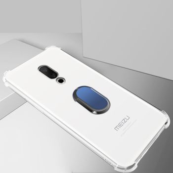 Ultra Thin Transparent Soft TPU Anti-drop Protective Back Case With Ring Holder For Meizu 15/Meizu 15 Plus