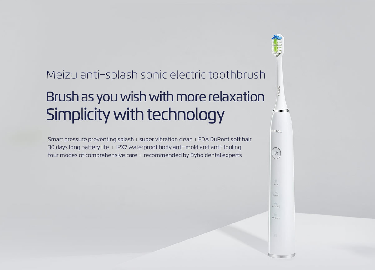 Original MEIZU Anti-splash Sonic Electric Toothbrush