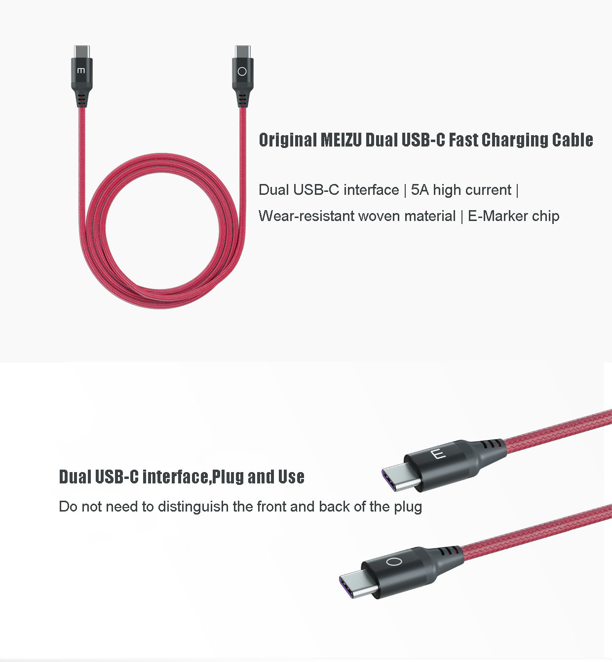 MEIZU Dual USB-C Fast Charging Cable
