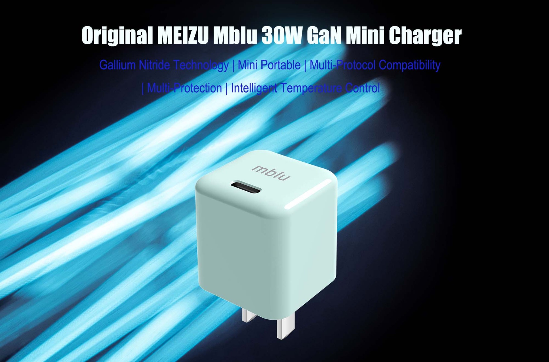 Original MEIZU Meilan Mblu 30W GaN Mini Charger