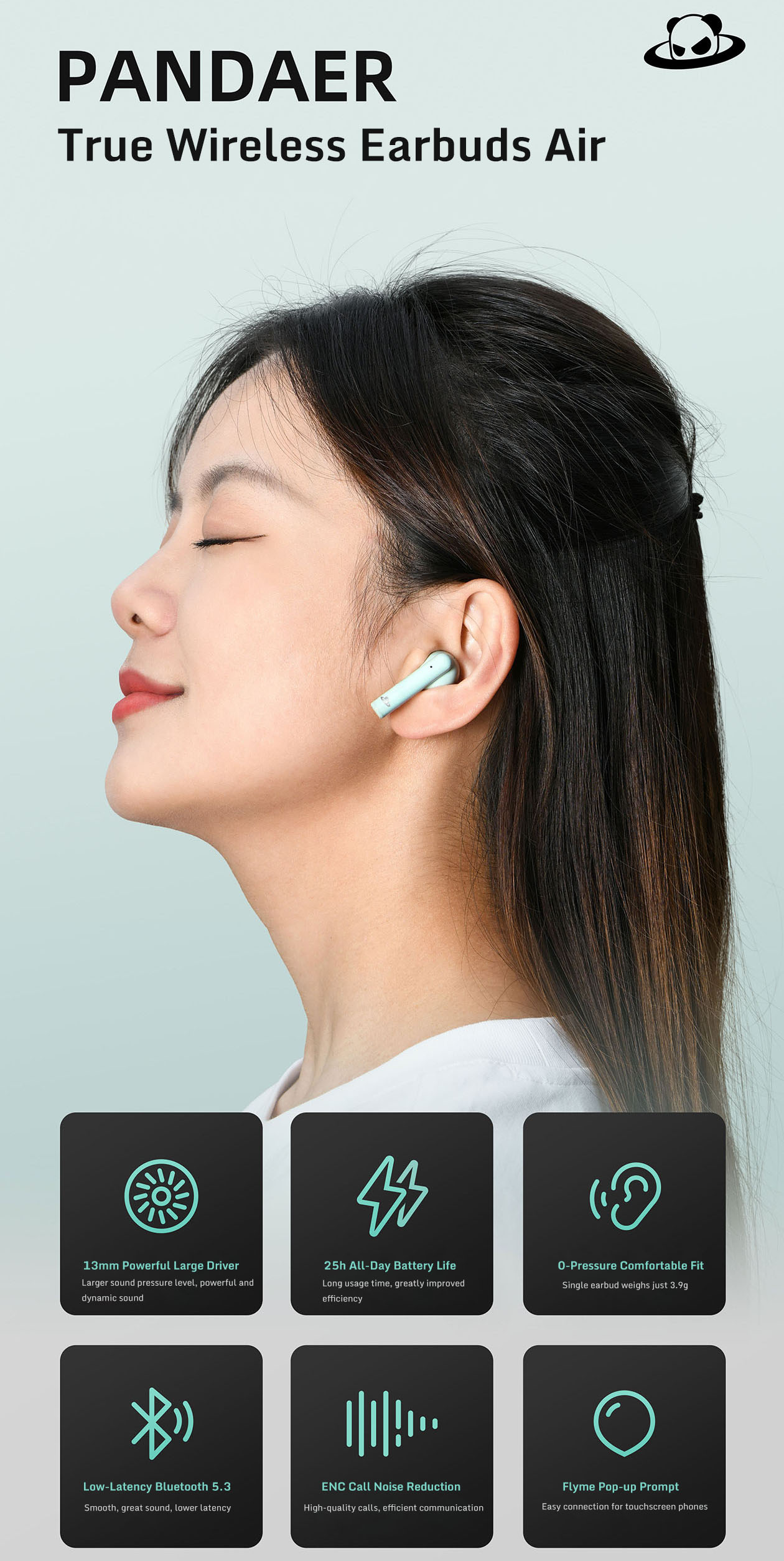 Original MEIZU PANDAER True Wireless Earbuds Air